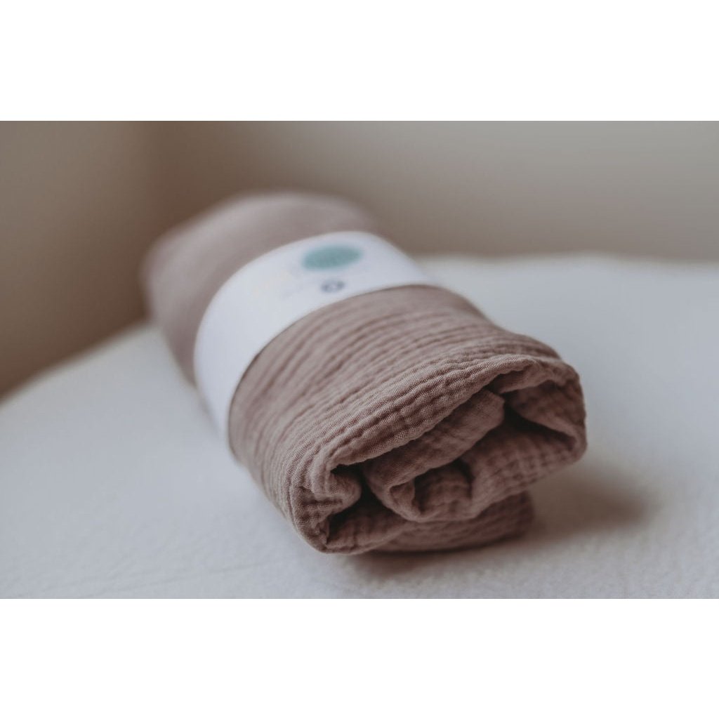 Organic Muslin Crib Sheet, Mocha